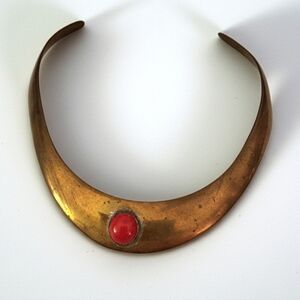 Vintage Solid Brass Collar Necklace